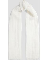 Brunello Cucinelli - Striped Linen-Blend Scarf - Lyst