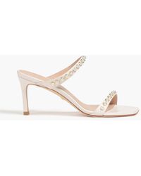 stuart weitzman aleena embellished leather slides