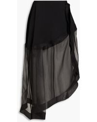 Victoria Beckham - Ruffled Silk-satin Crepe And Voile Maxi Skirt - Lyst