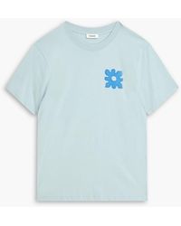 Sandro - Floral-Appliquéd Cotton-Jersey T-Shirt - Lyst