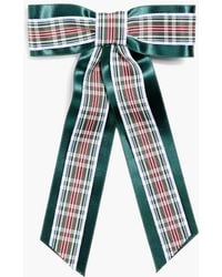 Jennifer Behr - Blaire Checked Satin Bow Hair Clip - Lyst