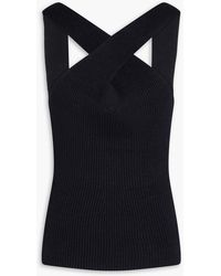 JOSEPH - Open-back Ribbed Linen-blend Top - Lyst