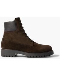 TOTEME - The Husky Leather-trimmed Suede Ankle Boots - Lyst