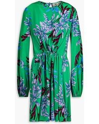 Diane von Furstenberg - Sydney Floral-print Crepe Mini Dress - Lyst