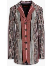 Missoni - Blazer aus strick in häkel- und space-dye-optik mit metallic-effekt - Lyst