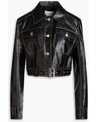 LVIR - Cropped Faux Leather Jacket - Lyst