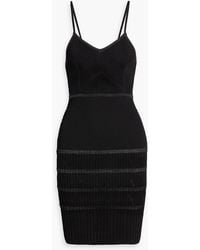 Balmain - Ribbed And Pointelle-Knit Mini Dress - Lyst
