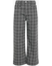 AG Jeans - Hoch sitzende cropped jeans mit weitem bein und glencheck-muster - Lyst