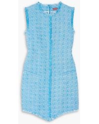 STAUD - Crystal Fringed Bouclé-tweed Mini Dress - Lyst