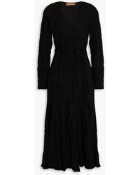 Rejina Pyo - Irena Crinkled Cotton-blend Jacquard Midi Wrap Dress - Lyst