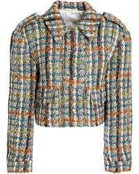 REMAIN Birger Christensen Lona Cropped Checked Tweed Jacket - Multicolour