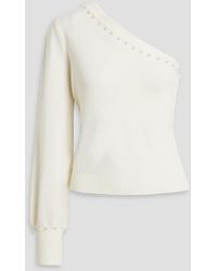 Cami NYC - Virginia One-sleeve Faux Pearl-embellished Merino Wool Sweater - Lyst