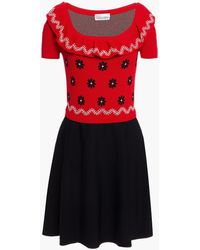 RED Valentino - Ruffled Jacquard-knit Mini Dress - Lyst