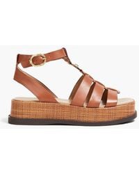 Sam Edelman - Naima Embellished Leather Platform Sandals - Lyst