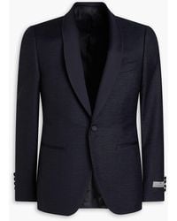 Canali - Metallic Wool-Blend Crepe Blazer - Lyst