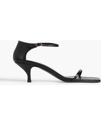 TOTEME - The Strappy Lizard-Effect Leather Sandals - Lyst