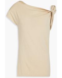 Safiyaa - One-shoulder Draped Knitted Top - Lyst