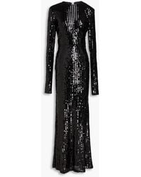 ROTATE BIRGER CHRISTENSEN - Maxikleid aus stretch-mesh mit pailletten - Lyst