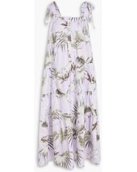 Erdem - Georgian Tiered Printed Cotton And Silk-Blend Midi Dress - Lyst