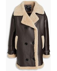Muubaa - Double-breasted Shearling Coat - Lyst