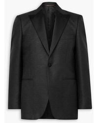 Canali - Slim-fit Satin-trimmed Slubbed Wool And Silk-blend Tuxedo Jacket - Lyst