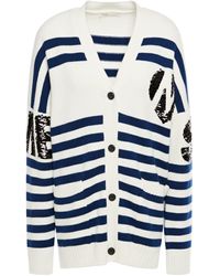 Maje Murmur Striped & Sequined Cardigan - Blue