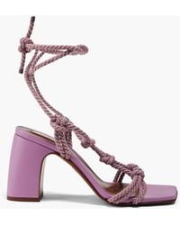 Zimmermann - Knotted Leather And Cord Sandals - Lyst