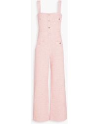 Maje - Jumpsuit aus tweed aus einer baumwollmischung mit metallic-effekt und verzierung - Lyst