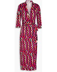 Diane von Furstenberg - Abigail Printed Silk-jersey Midi Wrap Dress - Lyst