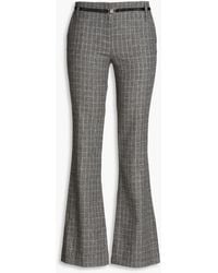 Maje - Belted Checked Twill Flared Pants - Lyst