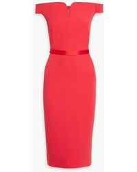 Safiyaa - Brenta Off-the-shoulder Crepe Midi Dress - Lyst