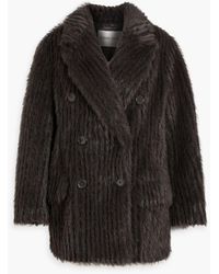 Stand Studio - Zenni Double-breasted Faux Fur Coat - Lyst