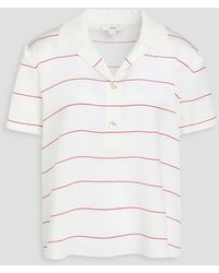 Vince - Striped Silk-satin Polo Shirt - Lyst
