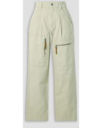 Isabel Marant - Kanna Pleated Cotton-Canvas Straight-Leg Cargo Pants - Lyst