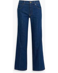 Womens Clothing Jeans Straight-leg jeans Victoria Beckham Diana Mid Rise Straight Denim Jeans in Blue 