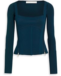 Dion Lee - Layered Ribbed And Stretch-knit Bustier Top - Lyst