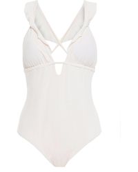 Eberjey Ruffled Swimsuit - White