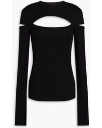 Helmut Lang - Cutout Cotton-jersey Top - Lyst