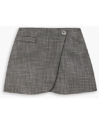 Coperni - Checked Metallic Tweed Mini Wrap Skirt - Lyst