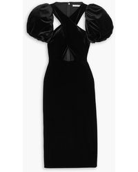 Christopher Kane - The Mickey Cutout Stretch-velvet Midi Dress - Lyst