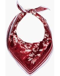 Sandro Floral-print Silk-twill Scarf - Red