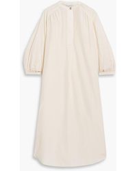 Loulou de Saison - Hera Cotton And Silk-Blend Midi Shirt Dress - Lyst