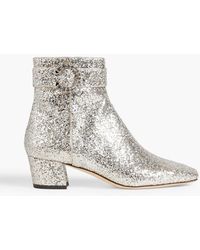 Jimmy Choo - Myan 45 Glittered Woven Ankle Boots - Lyst