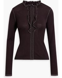 Ulla Johnson - Asha Ruffled Wool Top - Lyst