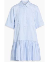 Jonathan Simkhai - Cris Striped Cotton-Poplin Mini Shirt Dress - Lyst