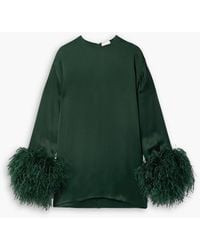 LAPOINTE - Minikleid aus satin mit federn - Lyst