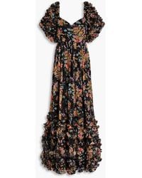 byTiMo - Ruffled Floral-print Chiffon Maxi Dress - Lyst