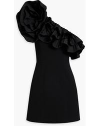 Rebecca Vallance - One-shoulder Taffeta-paneled Crepe Mini Dress - Lyst