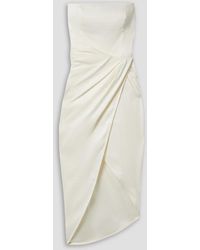 GAUGE81 - Lica Strapless Wrap-effect Linen-blend Midi Dress - Lyst
