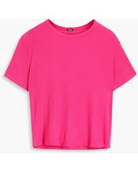 Monrow - Ribbed Stretch-micro Modal And Supima Cotton-blend T-shirt - Lyst